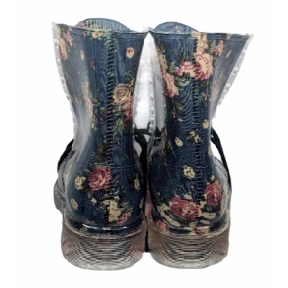 Floral Transparent Ankle Boots - Picture 4 of 4